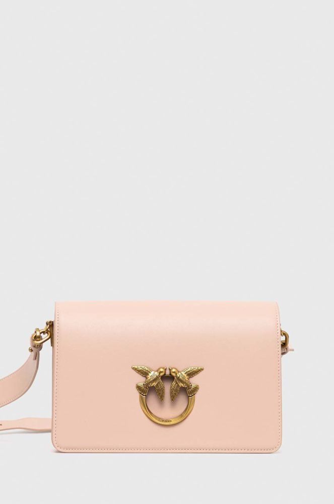 Шкіряна сумочка Pinko колір рожевий (2924149)