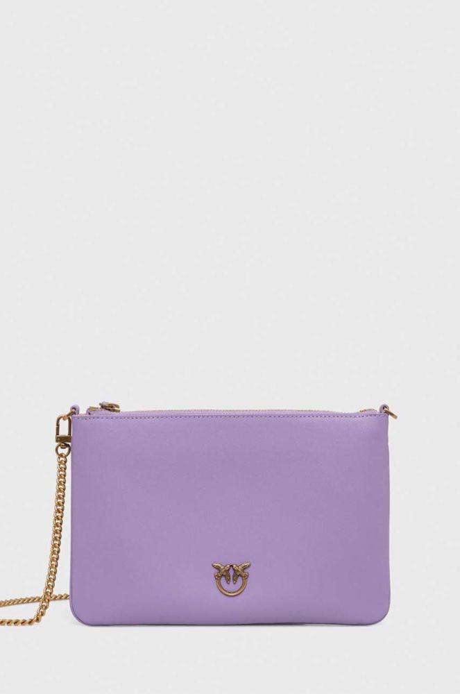 Шкіряна сумочка Pinko колір фіолетовий (3417622)
