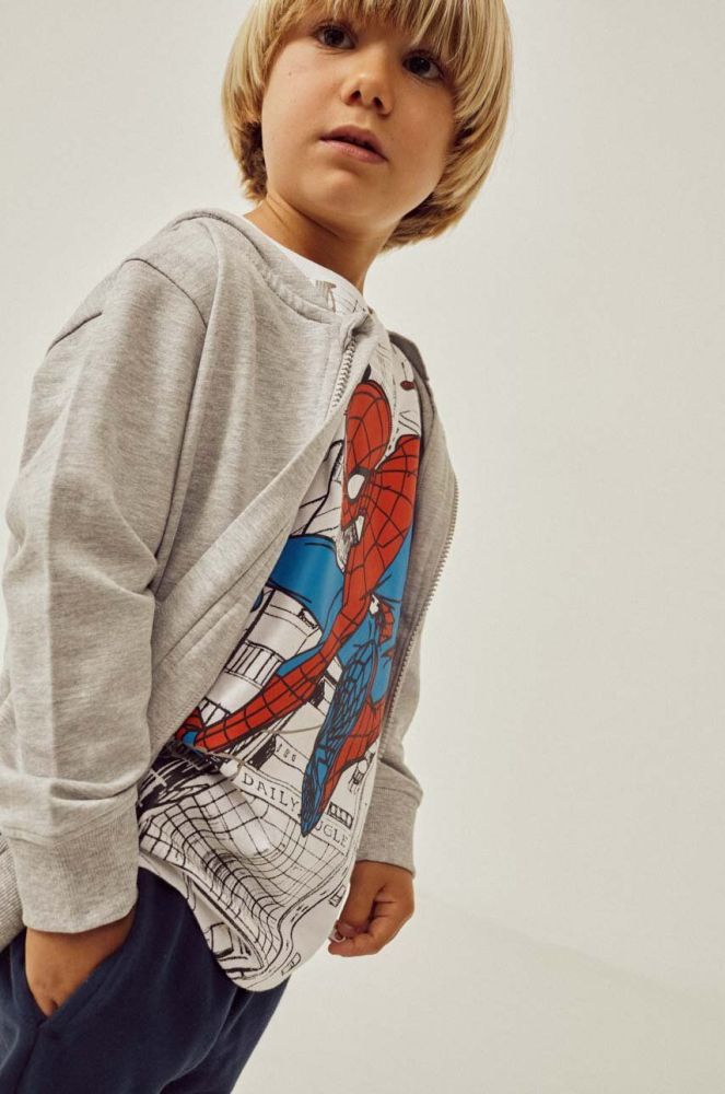 Дитяча бавовняна футболка zippy x Spiderman колір білий з принтом