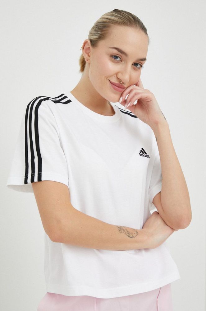 Бавовняна футболка adidas колір білий (2948975)