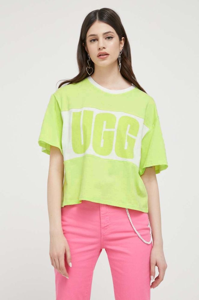 Бавовняна футболка UGG колір зелений
