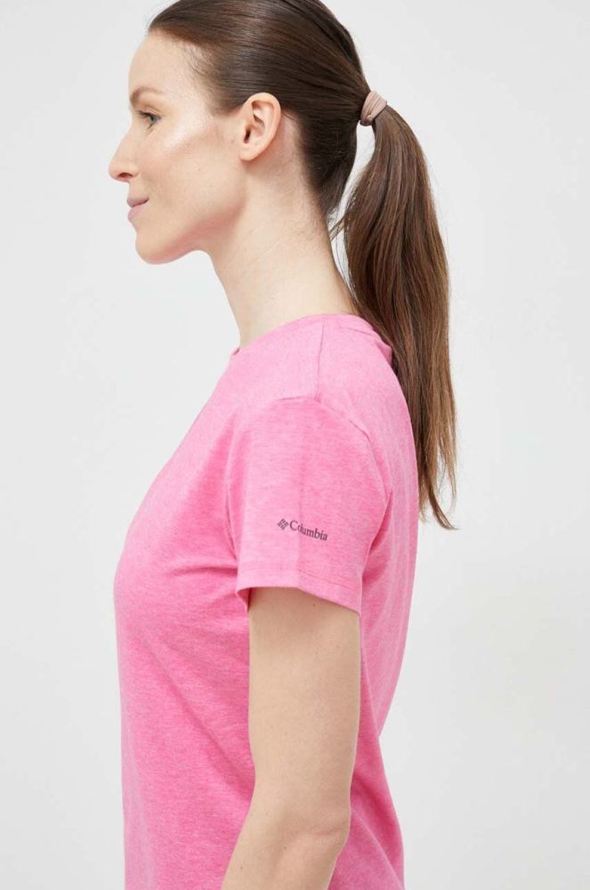 Спортивна футболка Columbia Sun Trek колір рожевий