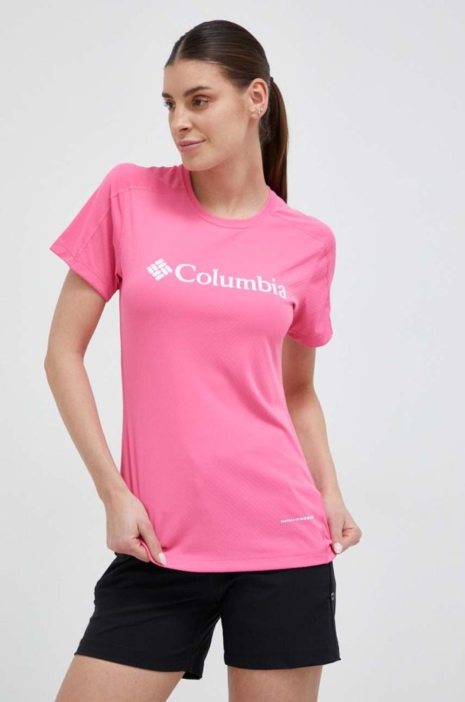 Спортивна футболка Columbia Zero Rules Graphic колір рожевий