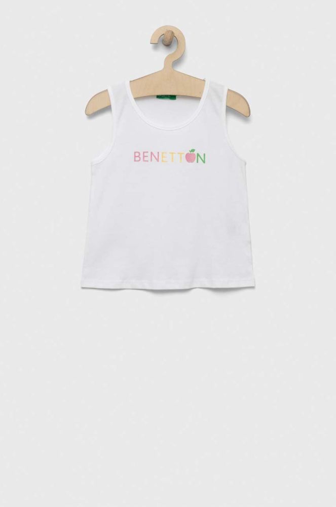 Дитячий бавовняний топ United Colors of Benetton колір білий (3279988)