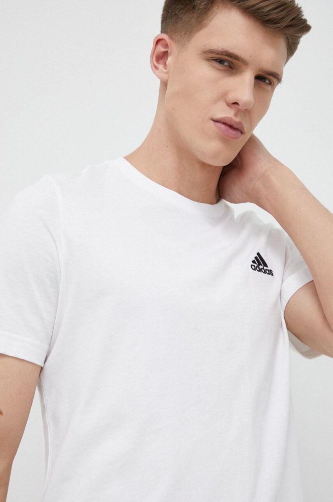 Бавовняна футболка adidas колір білий однотонний (3009801)