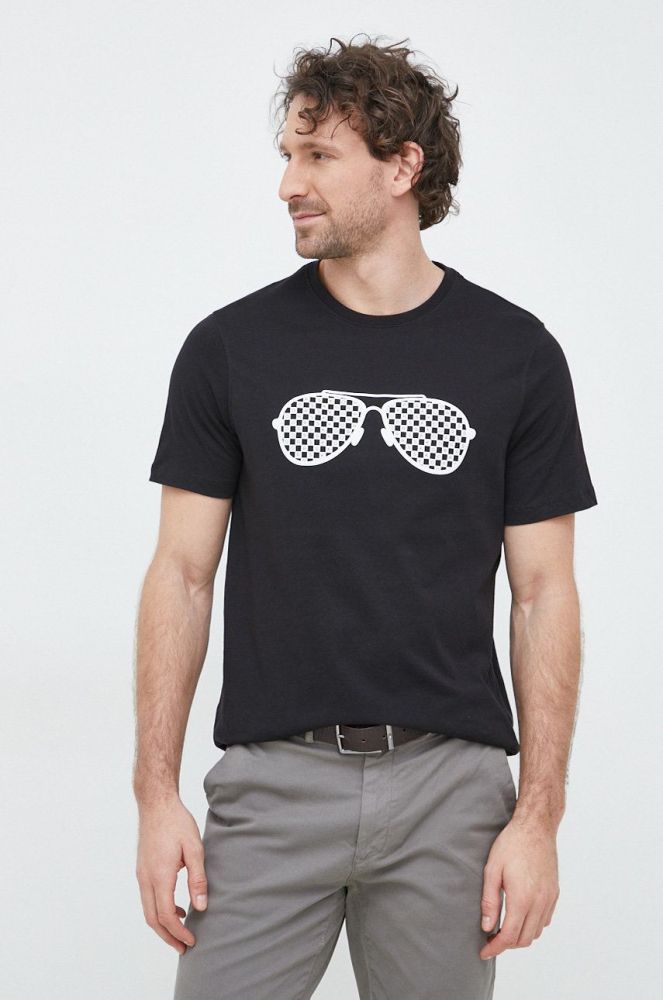 Бавовняна футболка Michael Kors колір чорний з принтом (2915497)