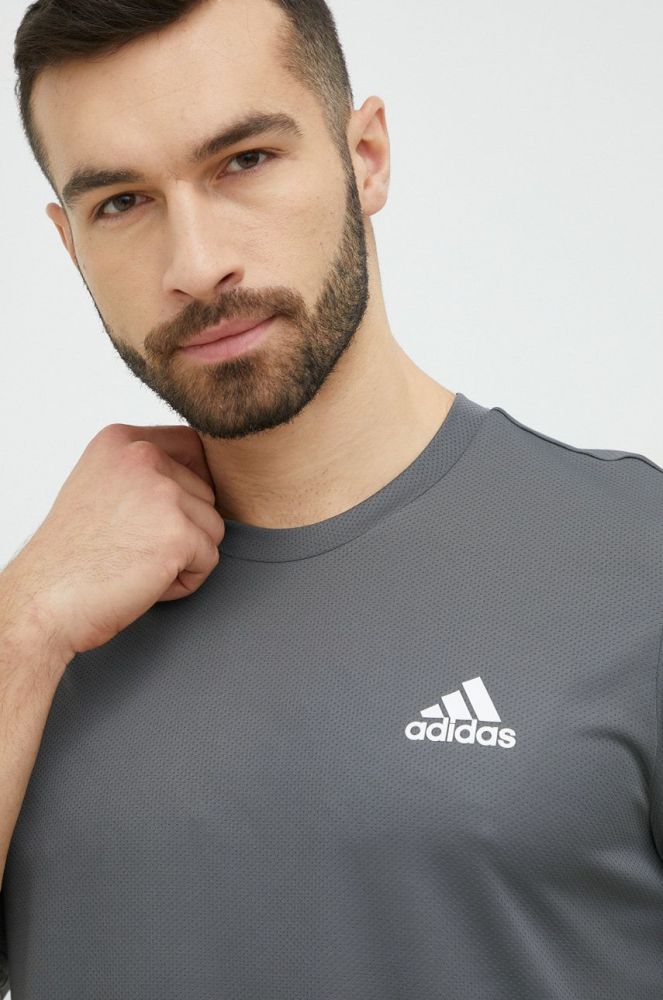 Тренувальна футболка adidas Performance Designed for Move колір сірий однотонна