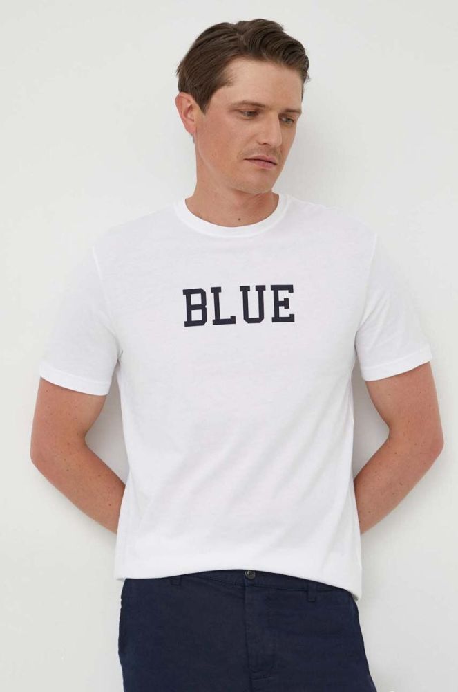 Бавовняна футболка United Colors of Benetton колір білий з принтом (3304273)