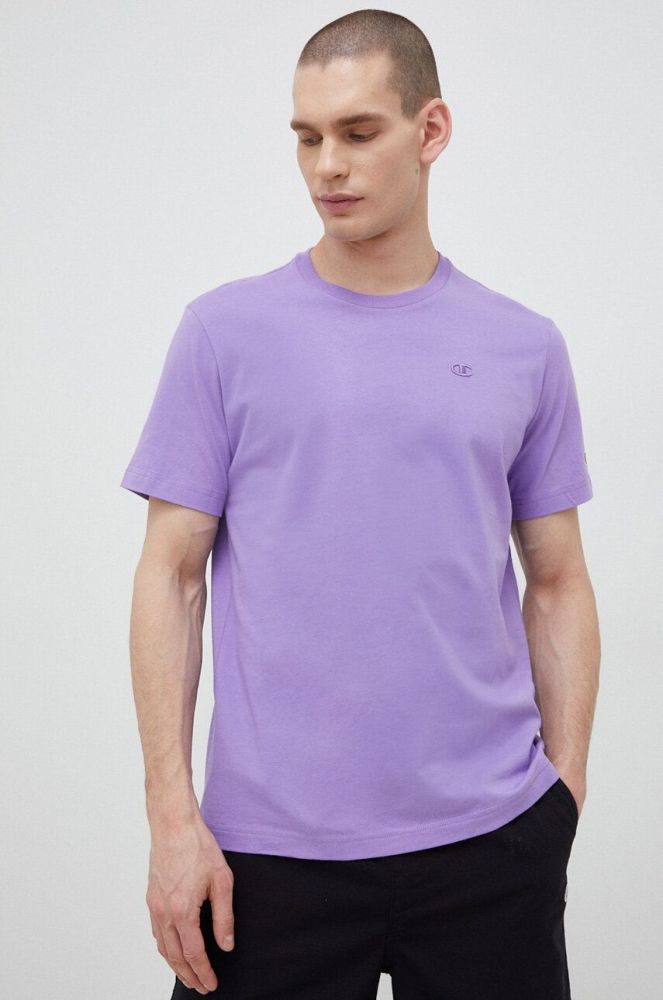 Бавовняна футболка Champion колір фіолетовий однотонний (3079429)