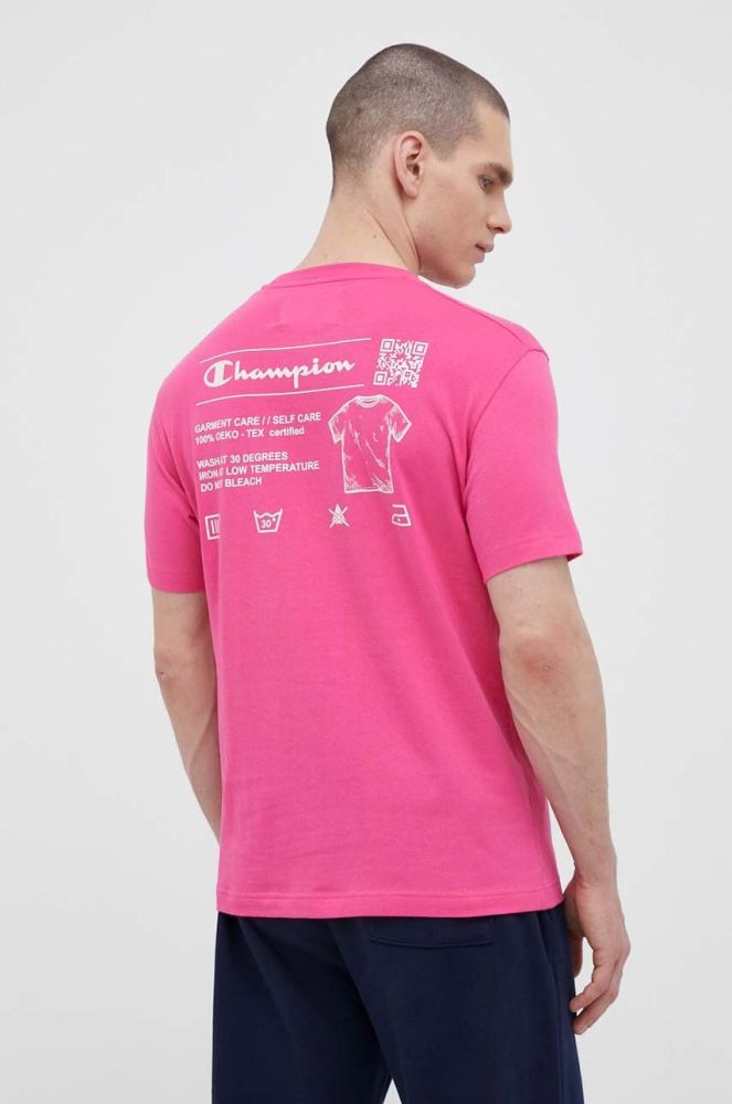 Бавовняна футболка Champion колір рожевий однотонний (3076187)