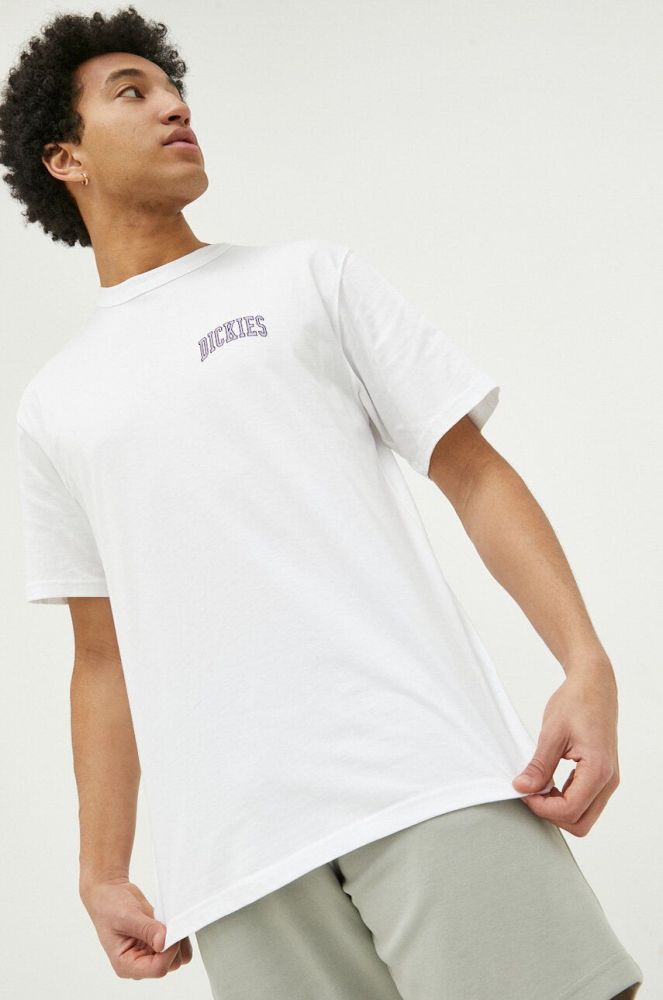 Бавовняна футболка Dickies колір білий з принтом (3186418)