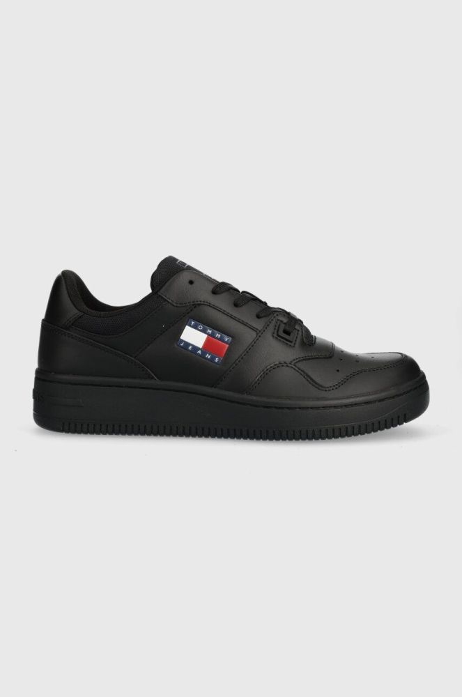 Шкіряні кросівки Tommy Jeans TJM RETRO BASKET ESS колір чорний EM0EM01395 (3690068)