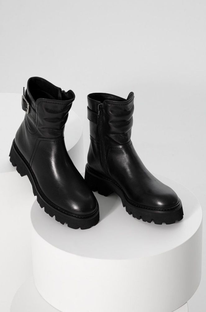 Шкіряні черевики Answear Lab жіночі колір чорний на платформі (2622949)