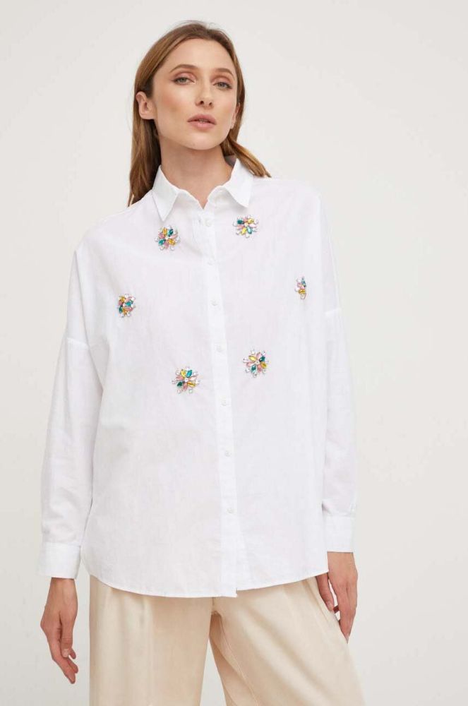 Бавовняна сорочка Answear Lab жіноча колір білий relaxed класичний комір (3395728)