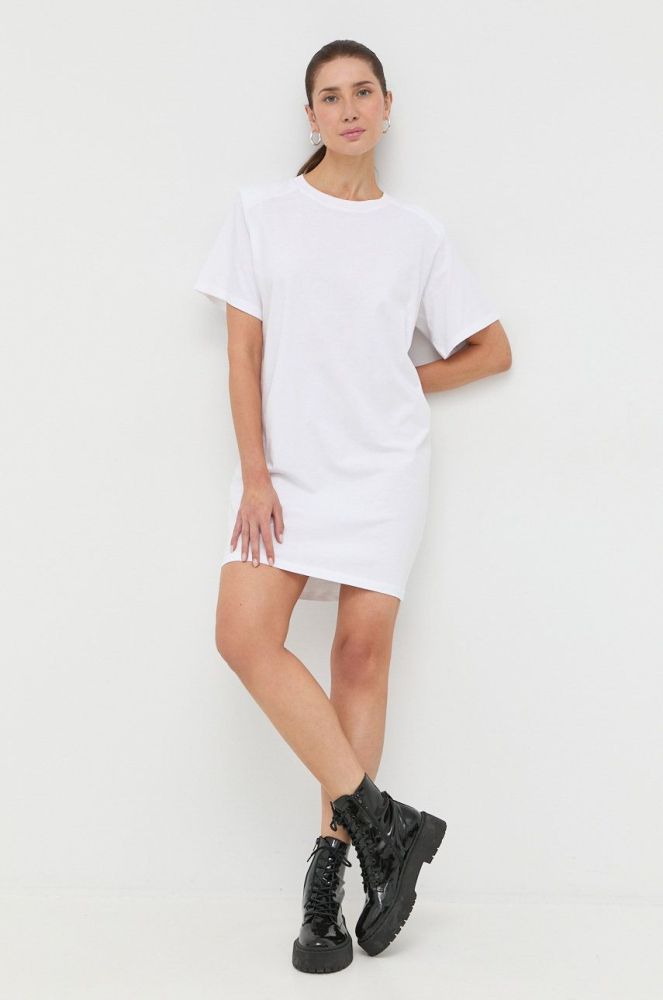 Бавовняна сукня Notes du Nord колір білий mini пряма