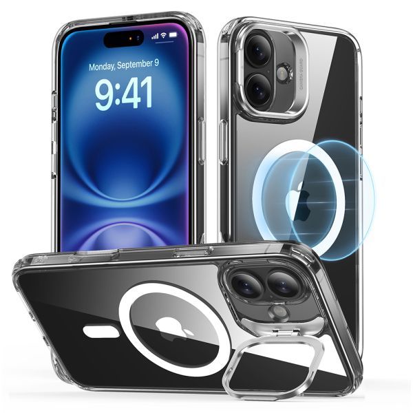 Прозорий чохол з підставкою ESR Classic Hybrid Case with Stash Stand (HaloLock) Clear для iPhone 16 (1A7470102)