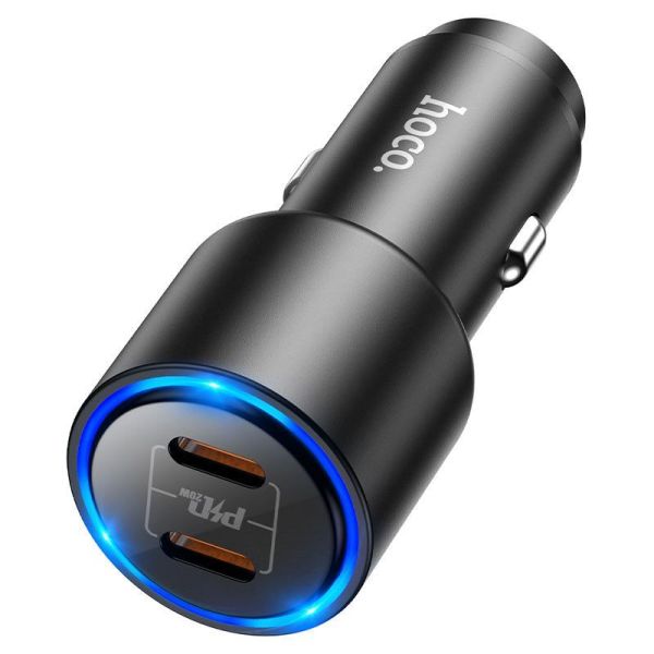 Автомобільний зарядний пристрій Hoco NZ3 40W Dual Port Type-C (Black) фото 3