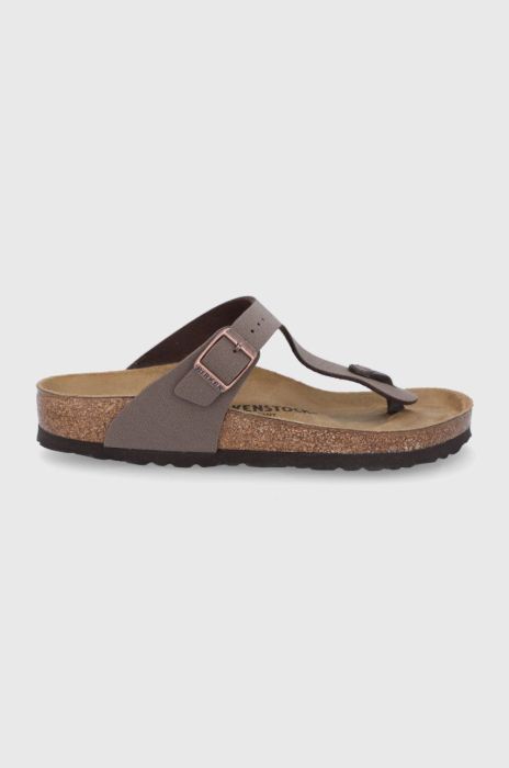 В'єтнамки Birkenstock Gizeh жіночі колір коричневий на плоскому ходу Regular Width 43751-Mocca