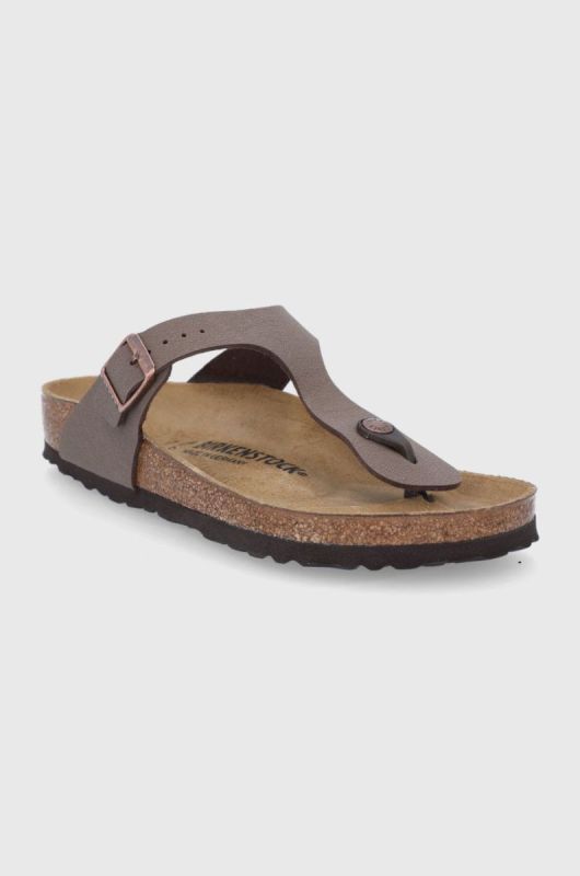 В'єтнамки Birkenstock Gizeh жіночі колір коричневий на плоскому ходу Regular Width 43751-Mocca фото 2