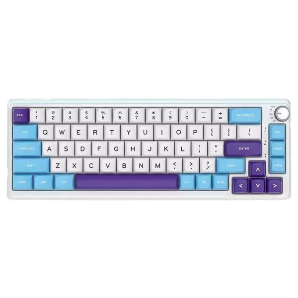 Бездротова клавіатура KZZI K68 Pro Wireless Keyboard UA\ENG (Rainbow Switch) Blue Sea (6977534870468)