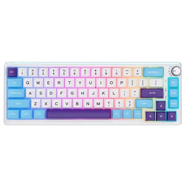 Бездротова клавіатура KZZI K68 Pro Wireless Keyboard UA\ENG (Rainbow Switch) Blue Sea (6977534870468) фото 2