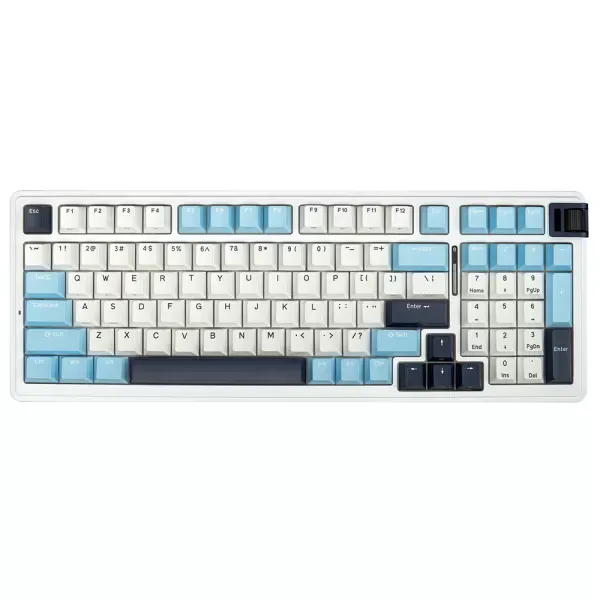 Бездротова клавіатура KZZI K98 Wireless Keyboard UA\ENG (Rainbow Switch) Polar White (6935280824999)