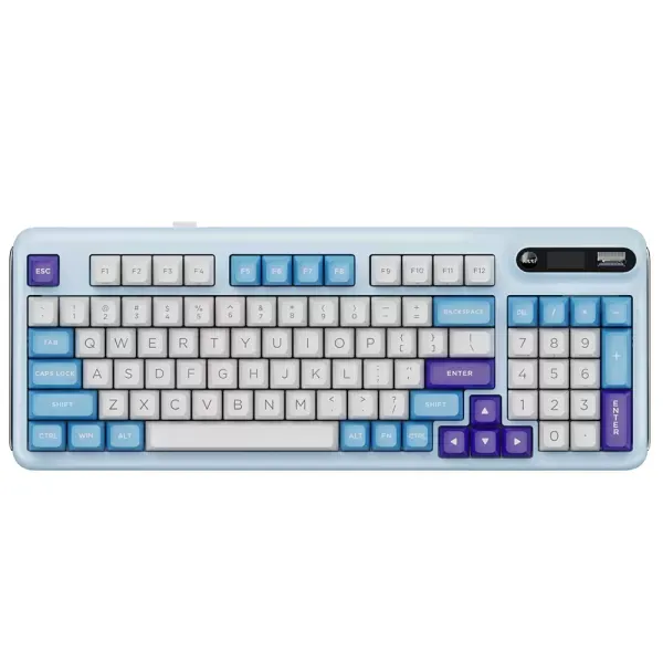Бездротова клавіатура KZZI Z98 Wireless Keyboard UA\ENG (Rainbow Switch) Blue Sea (6977534870420)