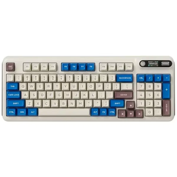 Бездротова клавіатура KZZI Z98 Wireless Keyboard UA\ENG (Rainbow Switch) Latte (6977534870437)
