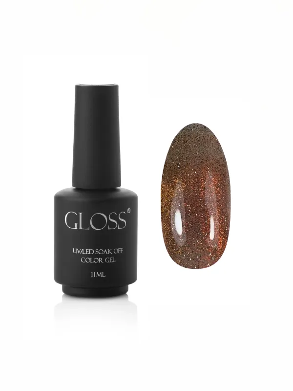 Гель-лак котяче око Cat eye 15, рожево-золотистий GLOSS COMPANY Cat eye, рожеве золото