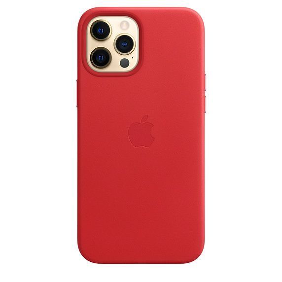 Оригінальний чохол Apple Leather Case with MagSafe (PRODUCT) Red для iPhone 12 Pro Max (MHKJ3) фото 2