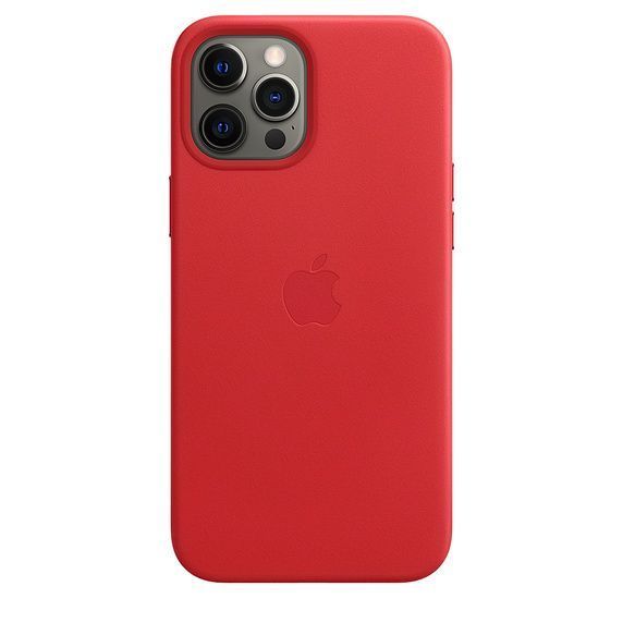 Оригінальний чохол Apple Leather Case with MagSafe (PRODUCT) Red для iPhone 12 Pro Max (MHKJ3) фото 3
