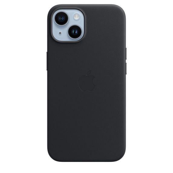 Оригінальний шкіряний чохол Apple Leather Case with MagSafe Midnight для iPhone 14 (MPP43)