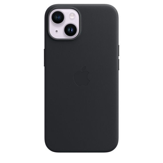 Оригінальний шкіряний чохол Apple Leather Case with MagSafe Midnight для iPhone 14 (MPP43) фото 2
