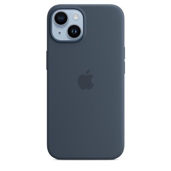 Оригінальний силіконовий чохол Apple Silicone Case with MagSafe Storm Blue для iPhone 14 (MPRV3)