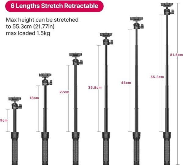 Монопод-штатив для телефону Ulanzi MT-34 Extendable Pole Tripod (2412) фото 2