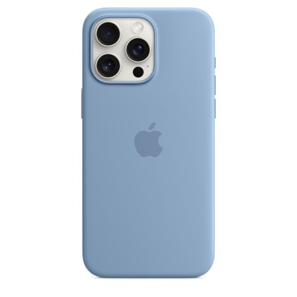 Оригінальний силіконовий чохол Apple Silicone Case with MagSafe Winter Blue для iPhone 15 Pro Max (MT1Y3) фото 3