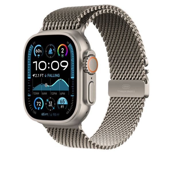 Оригінальний ремінець Apple Milanese Loop Natural Titanium Small для Apple Watch 49мм | 46мм | 45мм | 44мм (MXKC3) фото 2