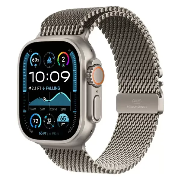 Металевий ремінець CasePro Milanese Loop Natural Titanium для Apple Watch 49мм | 46мм | 45мм | 44мм