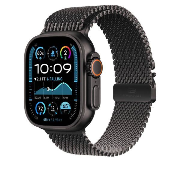 Оригінальний титановий ремінець Apple Milanese Loop Black Titanium Medium для Apple Watch 49мм | 46мм | 45мм | 44мм (MXKG3) фото 2