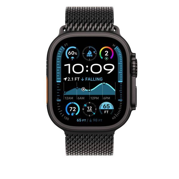 Оригінальний титановий ремінець Apple Milanese Loop Black Titanium Medium для Apple Watch 49мм | 46мм | 45мм | 44мм (MXKG3) фото 3