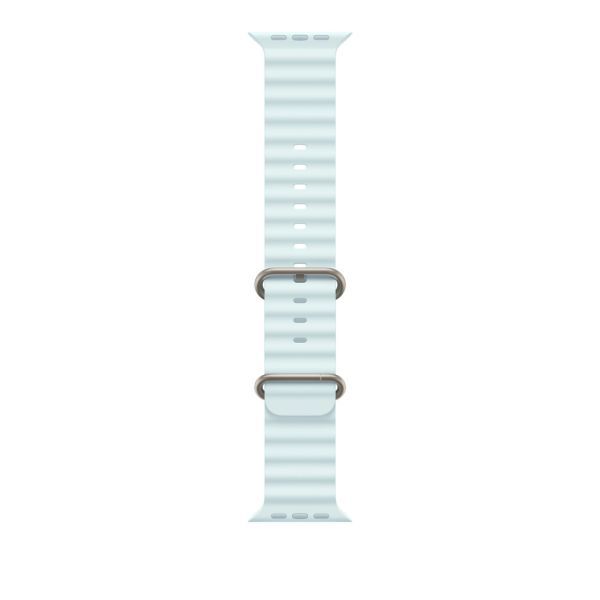 Оригінальний ремінець Apple Ocean Band Ice Blue with Natural Titanium Finish для Apple Watch 49мм | 46мм | 45мм | 44мм (MXTF3)