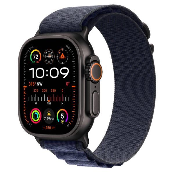 Оригінальний ремінець Apple Alpine Loop Navy Large with Black Titanium Finish для Apple Watch 49мм | 46мм | 45мм | 44мм (MYPY3) фото 2
