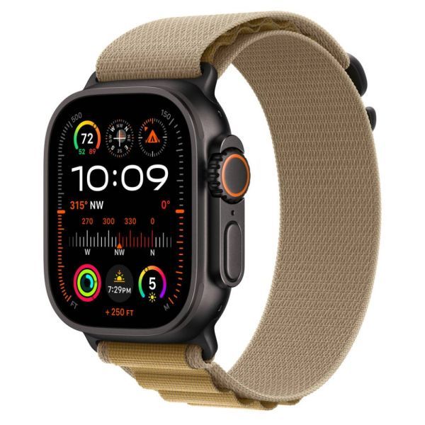 Оригінальний ремінець Apple Alpine Loop Tan Large with Black Titanium Finish для Apple Watch 49мм | 46мм | 45мм | 44мм (MYQ23) фото 2