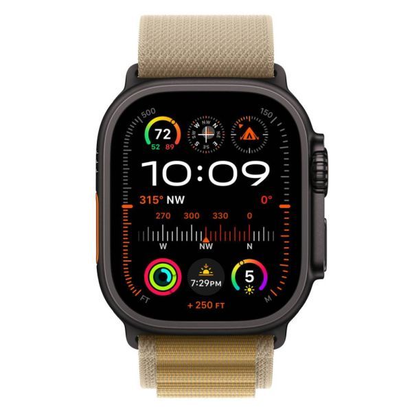 Оригінальний ремінець Apple Alpine Loop Tan Large with Black Titanium Finish для Apple Watch 49мм | 46мм | 45мм | 44мм (MYQ23) фото 3