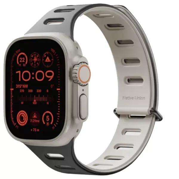 Двоколірний ремінець Native Union Active Magnetic Band Black для Apple Watch 49мм | 46мм | 45мм | 44мм (ACTBAND-AW-L-BLKS)