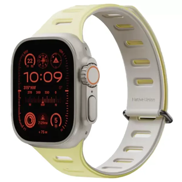 Двоколірний ремінець Native Union Active Magnetic Band Lemon для Apple Watch 49мм | 46мм | 45мм | 44мм (ACTBAND-AW-L-LMOS)
