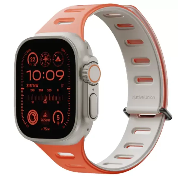 Двоколірний ремінець Native Union Active Magnetic Band Oxyfire для Apple Watch 49мм | 46мм | 45мм | 44мм (ACTBAND-AW-L-OXYS)