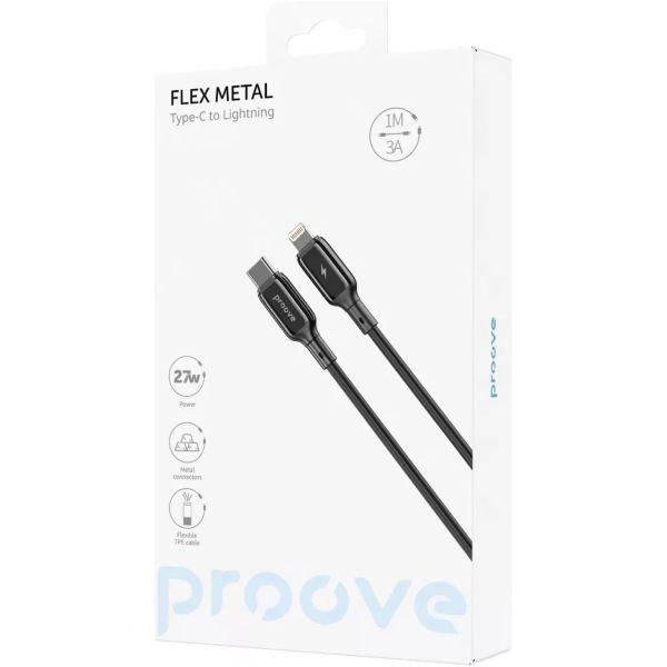 Кабель Proove Flex Metal USB-C to Lightning 27W 1m Black (CCFM27002101) фото 2