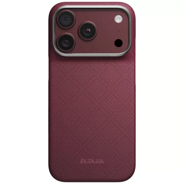 Карбоновий чохол Pitaka Argyle Edge Case Burgundy для iPhone 18 Pro | 17 Pro (KI1817P)