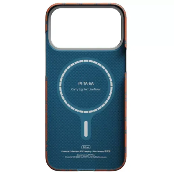 Карбоновий чохол Pitaka Ultra-Slim Monogram Blue Orange для iPhone 17 Pro Max (KI1703PTKP) фото 3